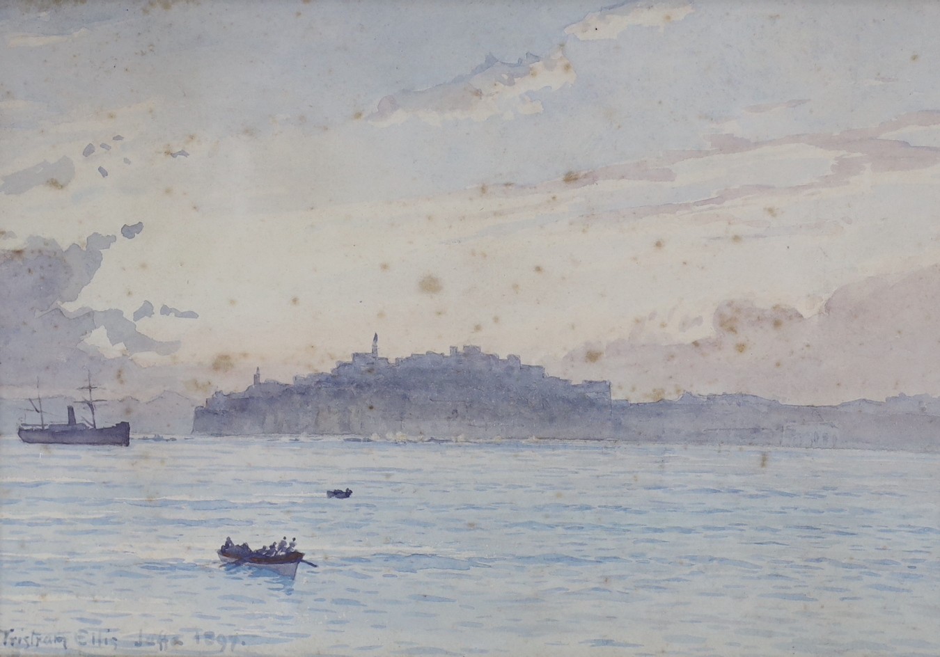 Tristram Ellis (1844-1922), watercolour, view of Jaffa, dated 1897, 17 x 24cm.